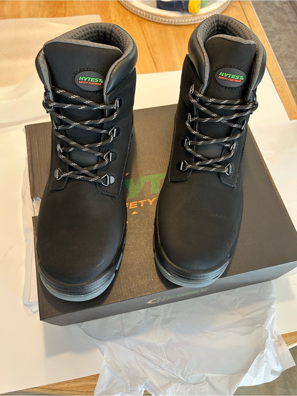 Hytest 6" Steel Toe Work Boot . Men’s Size 10 Wide. Black K13750 MSRP $165